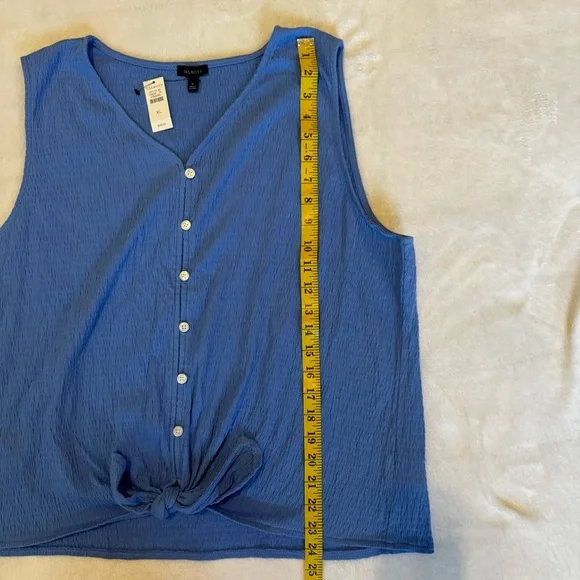 Talbots Tie Hem Button Front Shirt - Picture 3 of 8